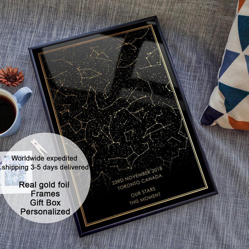 Real gold foil constellation Wall Art - Little Eudora
