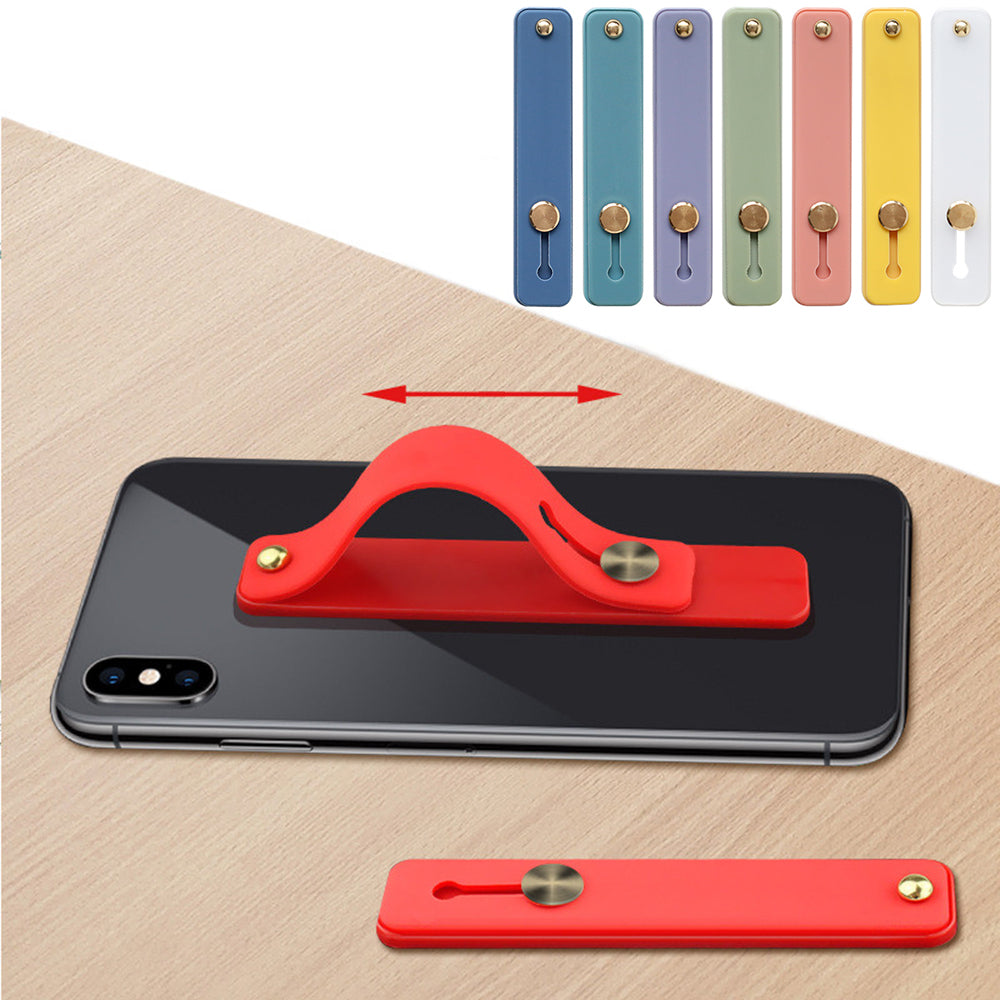 Candy Color Finger Ring Holder Silicon Phone Hand Band Holder For iPhone Wristband Strap Push Pull Grip Stand Bracket Wholesale