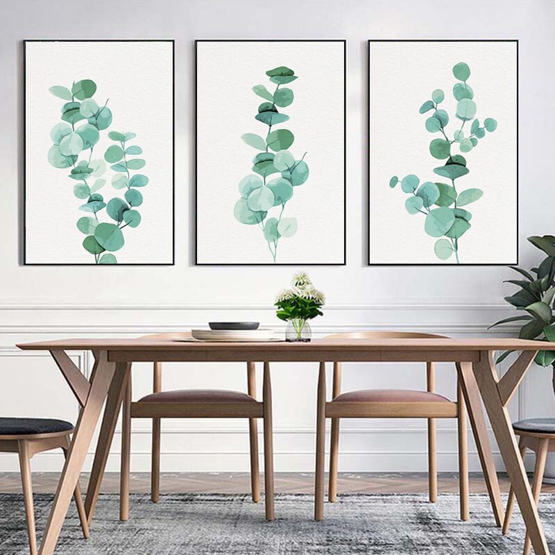 Modern Botanical Art Canvas Painting Australian Eucalyptus Watercolour Greenery Posters and Prints Wall Pictures for Living Room