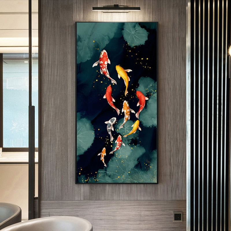 Koi Fish Feng Shui Wall Art