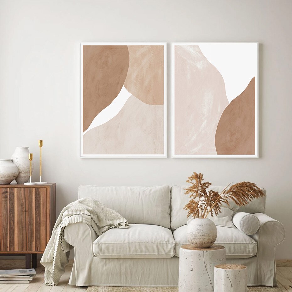 Modern Beige Brown Abstract Geometric - Little Eudora
