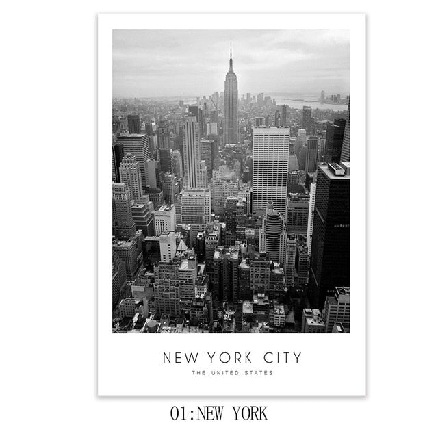 Modern New York London Paris City Wall art