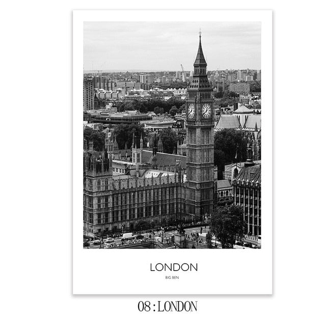 Modern New York London Paris City Wall art