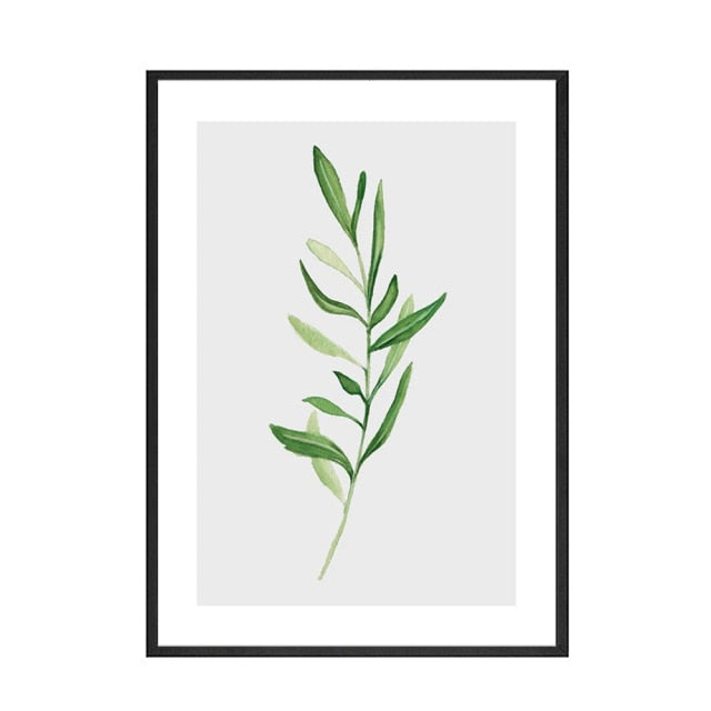 Green Leaf Fruit Poster Quotes Nordic Cocktail Wall Art