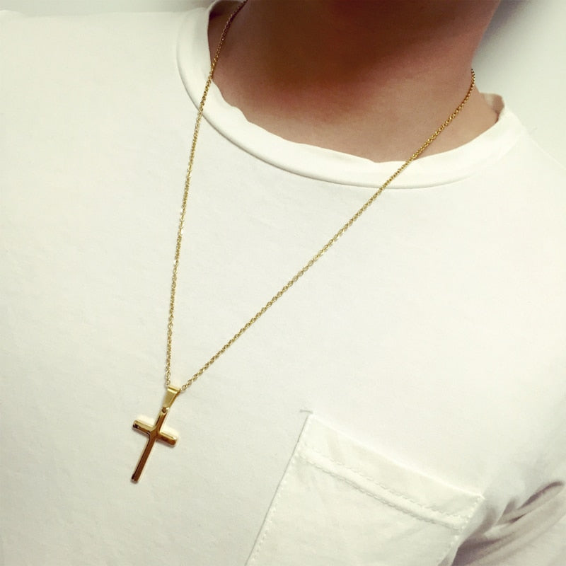 Cross Pendant Necklace Men