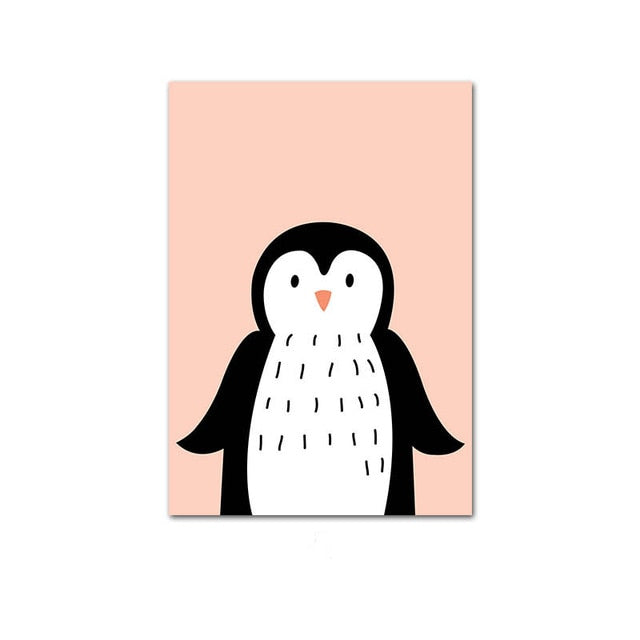 Cute Cartoon Baby Animal Penguin Monkey Nursery