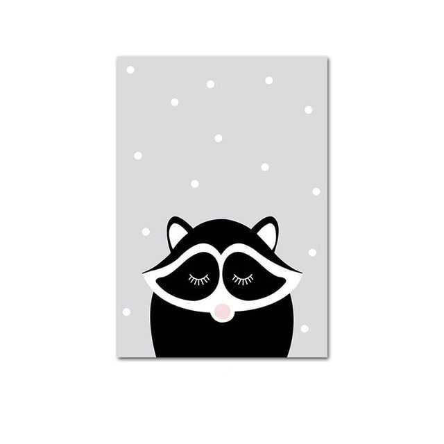 Cute Cartoon Baby Animal Penguin Monkey Nursery