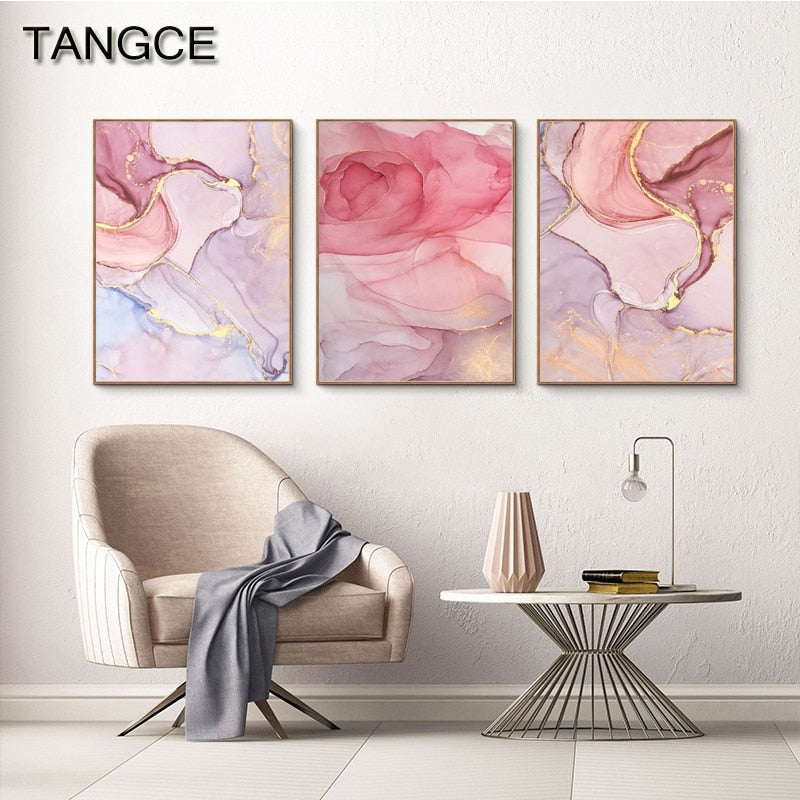 Nordic Purple Pink Wall Art