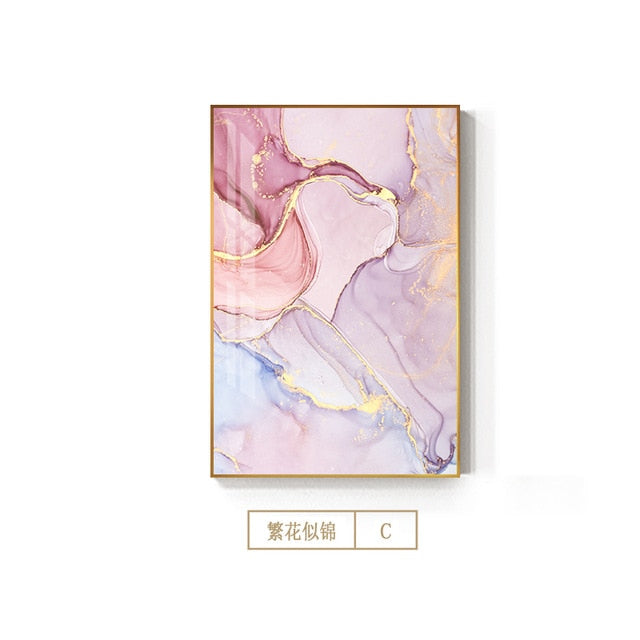 Nordic Purple Pink Wall Art
