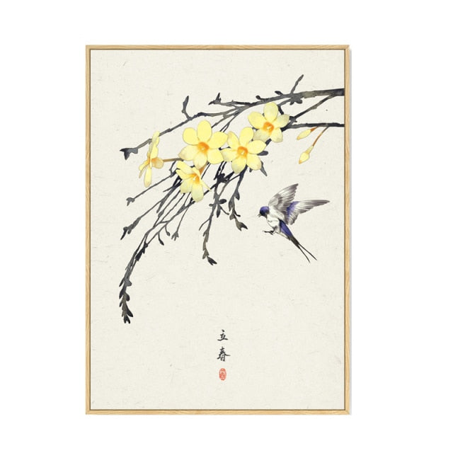 Japan Style Floral Wall Art