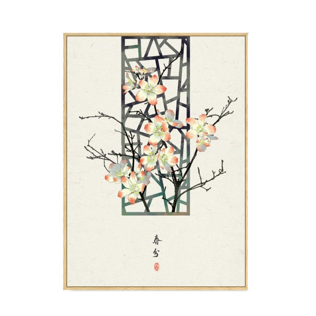 Japan Style Floral Wall Art