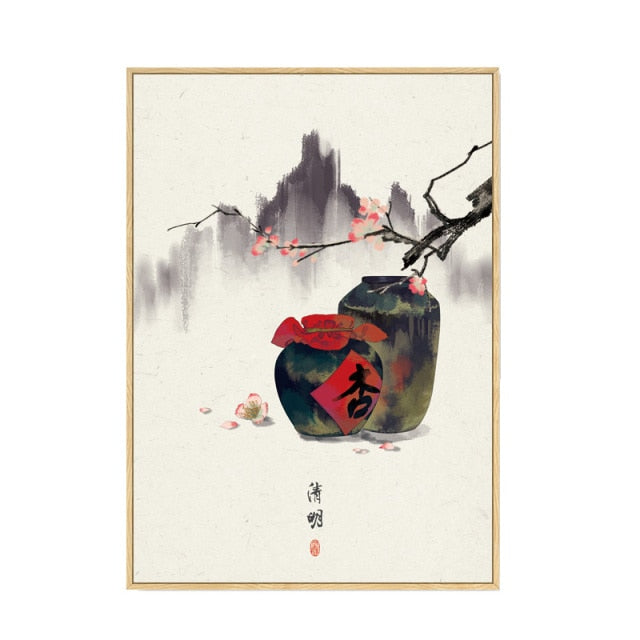 Japan Style Floral Wall Art
