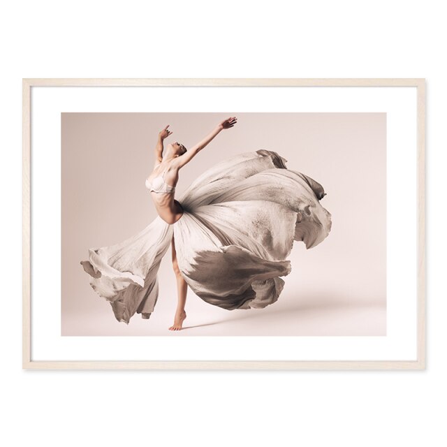 Modern Pink Flower Petal Dancing Girl