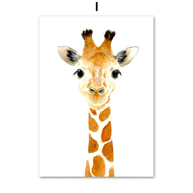 Elephant Zebra Fox Rabbit Bear Owl Giraffe Wall Art