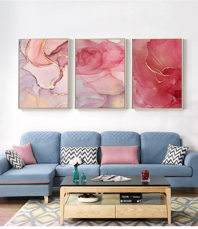 Nordic Purple Pink Wall Art