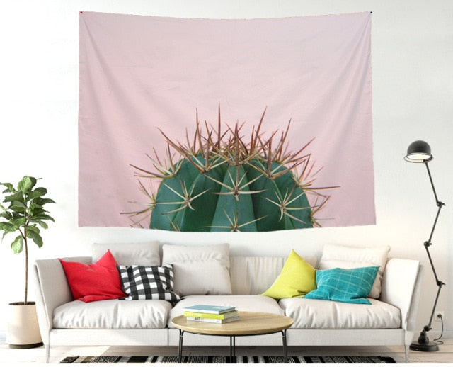 Cactus Watercolor Hanging Wall Tapestries