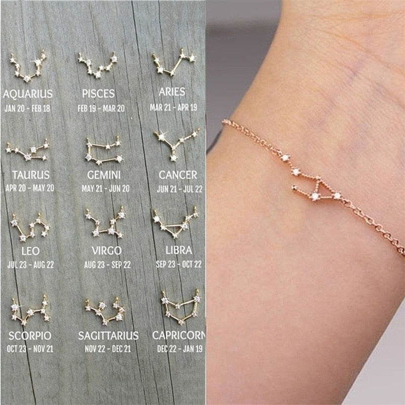 Zodiac Star Sign Simple Bracelets - For Couples, Friends, Lovers, BFF