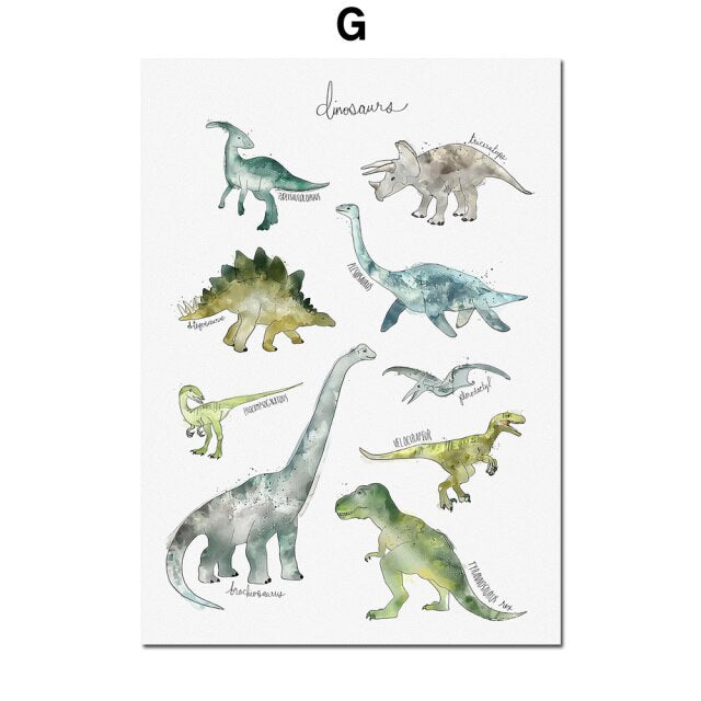 Dinosaur Lion Fox Deer Animal Wall Art