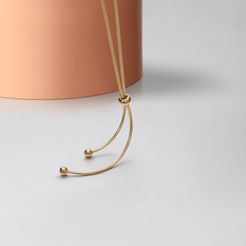 Adjustable Titanium Steel Snake Bone Chain Necklace