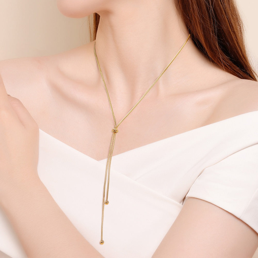 Adjustable Titanium Steel Snake Bone Chain Necklace