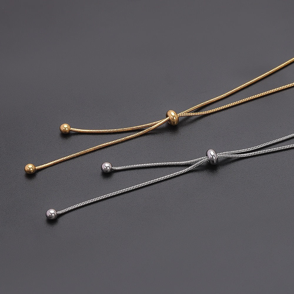 Adjustable Titanium Steel Snake Bone Chain Necklace