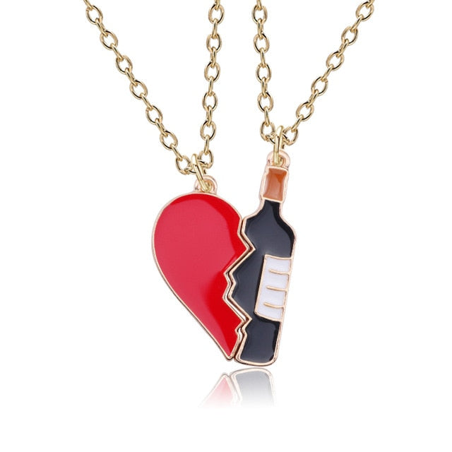 Romantic Best Friends Honey Love Couple Pendant Necklace - Symbolize Your Unbreakable Friendship