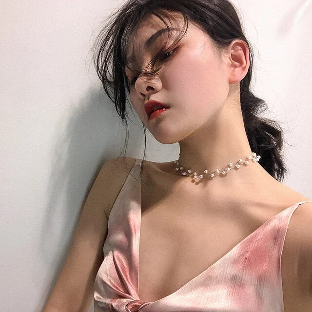 Korean Pendant Pearl Choker Necklace - Various Designs Fashion Statement Piece with Free Shipping