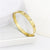 Dazzling Zircon & Cross Bracelet: Gold Stainless Steel Bangle for Women