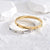 Dazzling Zircon & Cross Bracelet: Gold Stainless Steel Bangle for Women