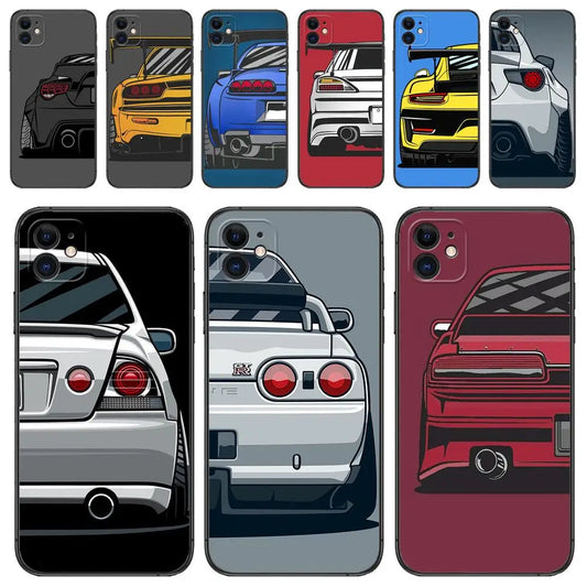 Japan JDM Sports Car soft TPU phone case For Apple IPhone