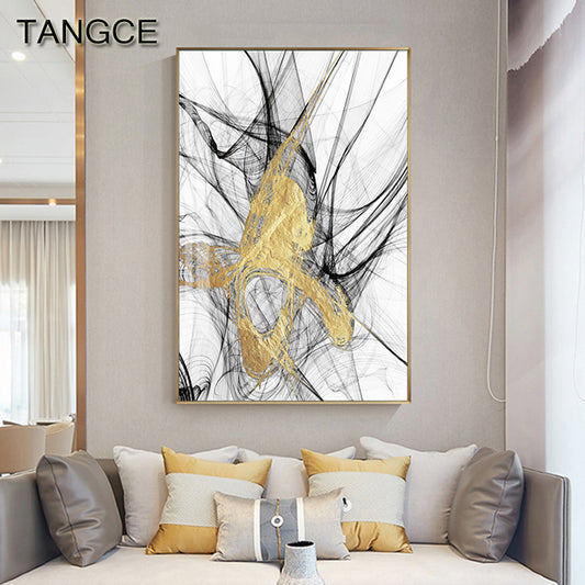 Abstract Golden Colour Wall Art - Little Eudora