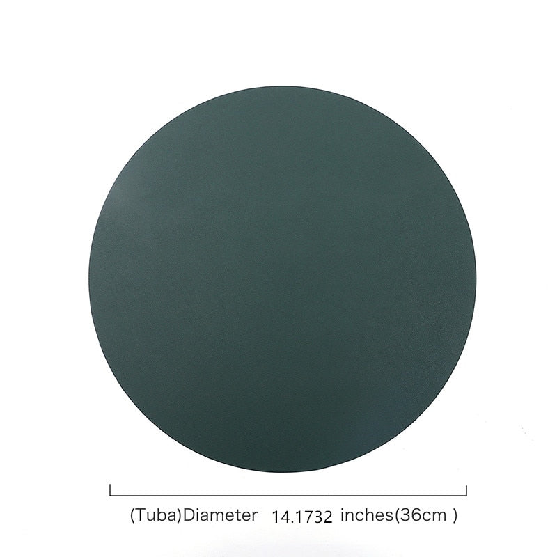 Insulation Oilproof Leather Placemat Western Food Mat Dining Tableware Table Mat Pads Bowl Cup Coaster Kitchen Accessorie