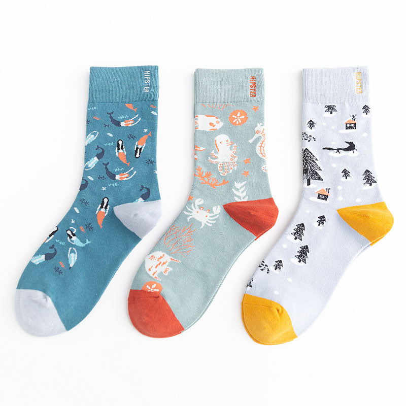 Unisex Harajuku Colorful Full Socks -1 Pair - Little Eudora