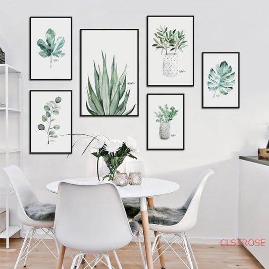 Nordic Art Poster Green Plant Canvas - Little Eudora