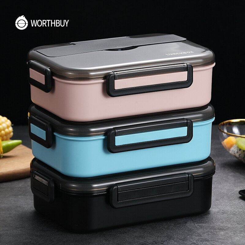 WORTHBUY Japanese Kids Lunch Box 304 stainless steel Bento Lunch Box With Compartment Tableware Microwave Food Container Box