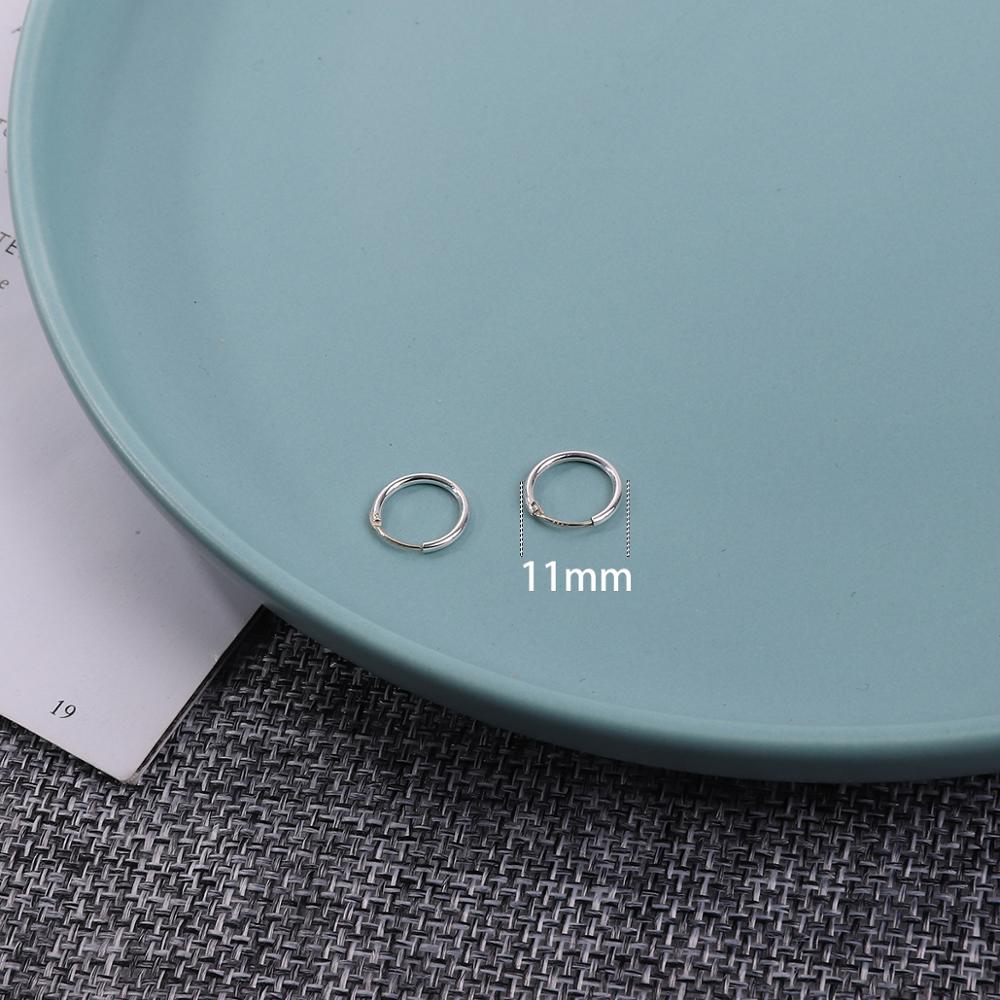 High Quality 1 Pair 6-18mm Small Hoop Earrings Silver Color Circle Hoop Earring for Women Men Ear Rings Clip Huggie Earrings