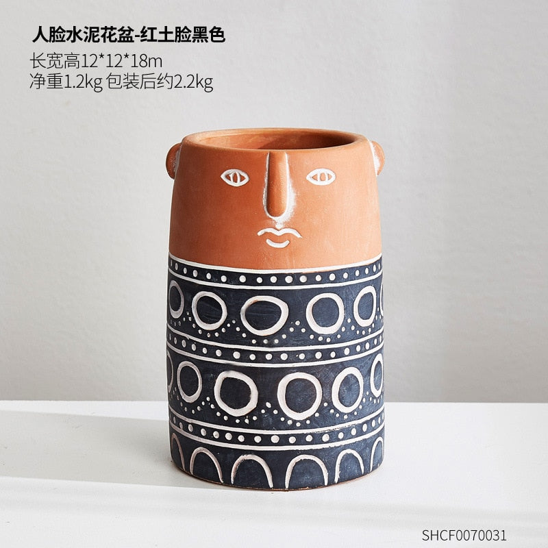 Home Decor artistical Ceramic Vase for Flowers Abstract Human Face Nordic Decoration Home Vase luxury Pot For Dried Flower