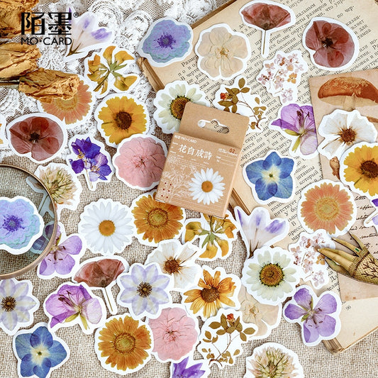 45pcs/box Flower Totem Memo Stickers Pack DIY Posted It Kawaii Planner Scrapbooking Stickers Stationery School Supplies Escolar