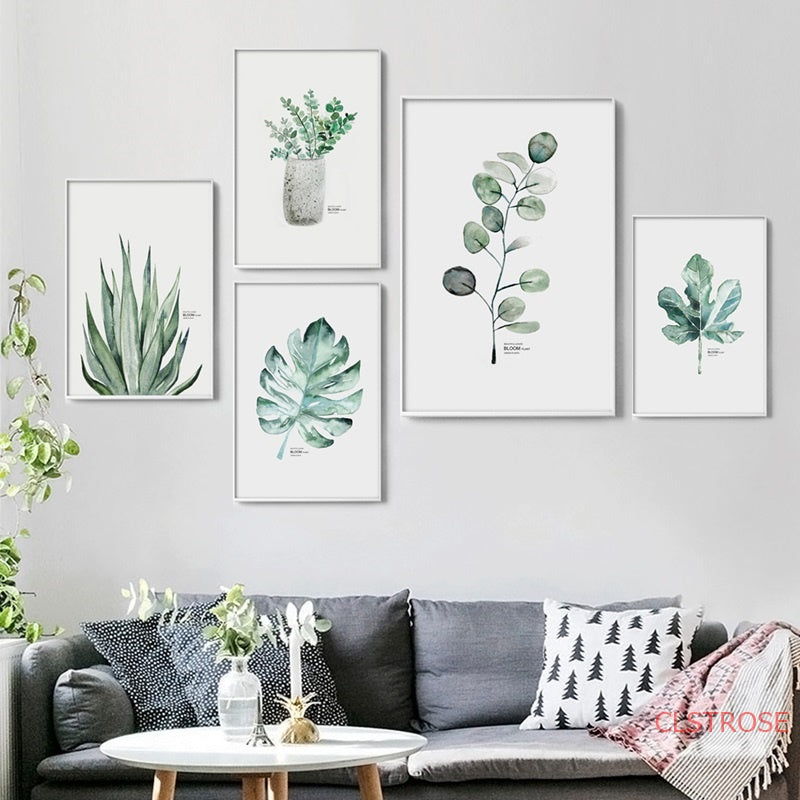 Nordic Art Poster Green Plant Canvas - Little Eudora
