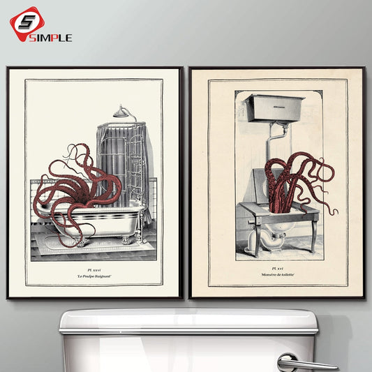 Vintage Octopus Print Wall Art - Little Eudora