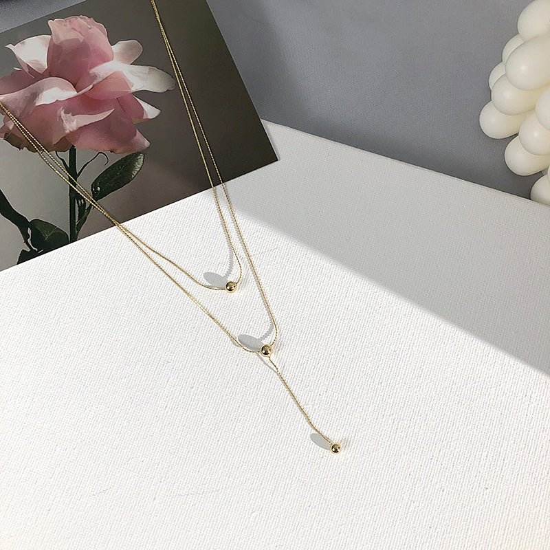 Kpop Fashion Gold color Choker Necklace Women Cute Girl Double Layer Chain statement Necklace for Women Jewelry Wholesale 2020
