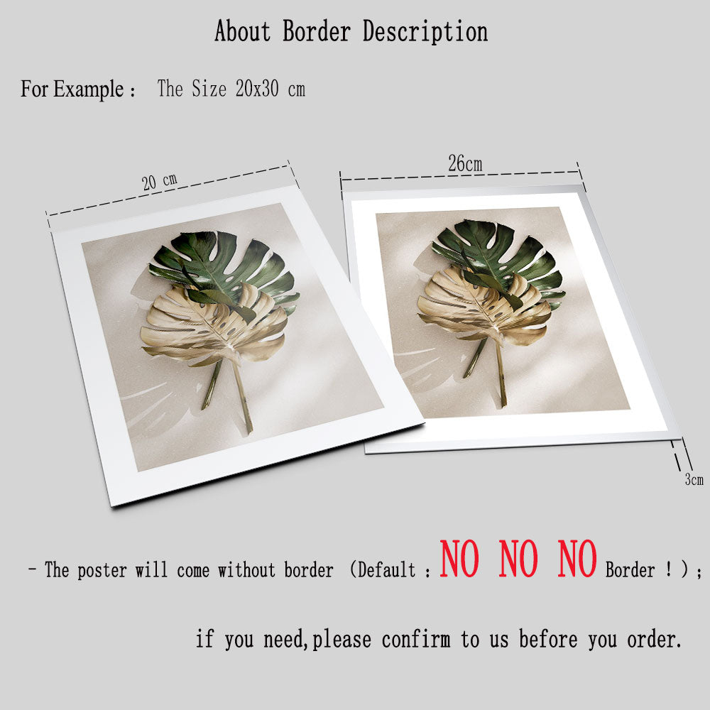 Green and Golden Leaves Scandinavian Wall Art - Little Eudora