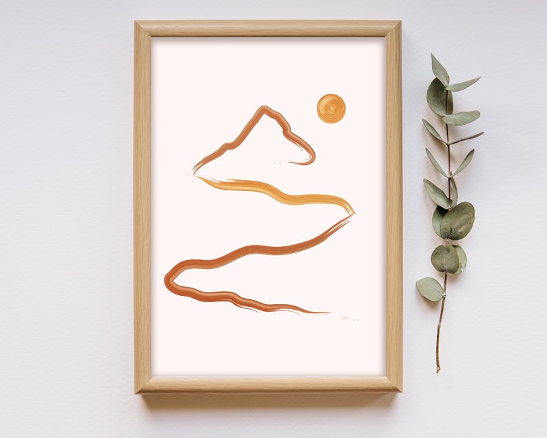 Boho Mountain Wall Art - Little Eudora
