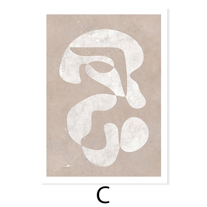 Beige Trendy Colors Minimalist Line Wall Art - Little Eudora