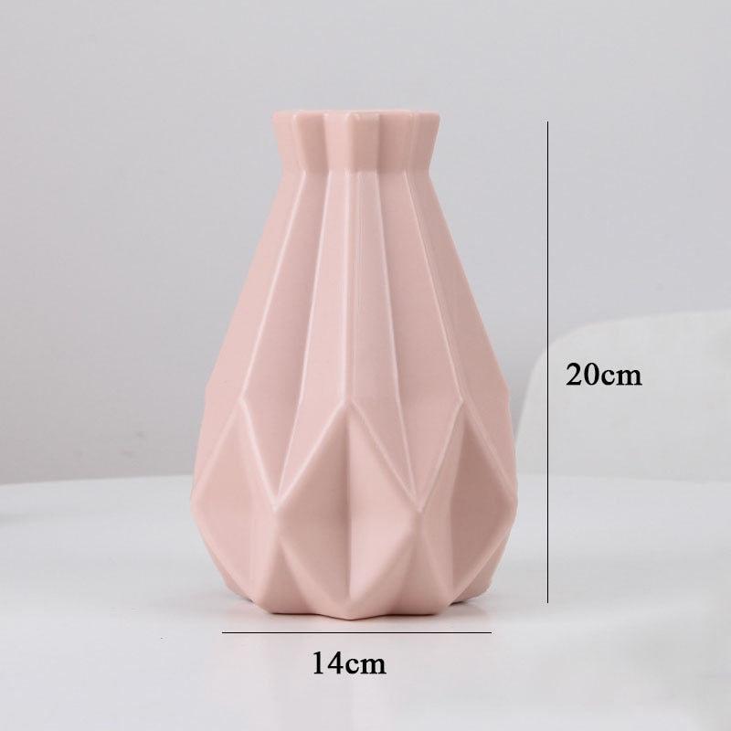 Plastic Flower Vase Decoration Home White Vases Imitation Ceramic Vase Flower Pot Decoration Nordic Style Flower Basket