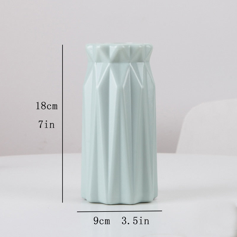 Plastic Flower Vase Decoration Home White Vases Imitation Ceramic Vase Flower Pot Decoration Nordic Style Flower Basket