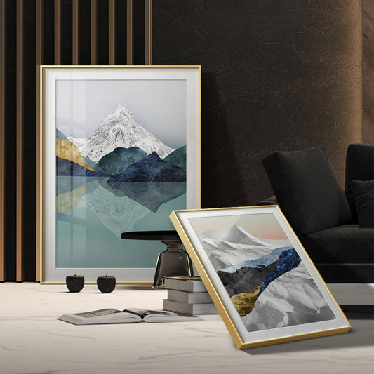 Nordic Abstract Geometric Mountain Landscape Wall Art - Little Eudora
