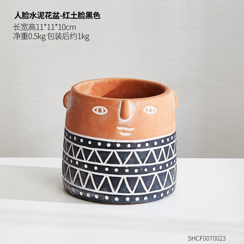 Home Decor artistical Ceramic Vase for Flowers Abstract Human Face Nordic Decoration Home Vase luxury Pot For Dried Flower