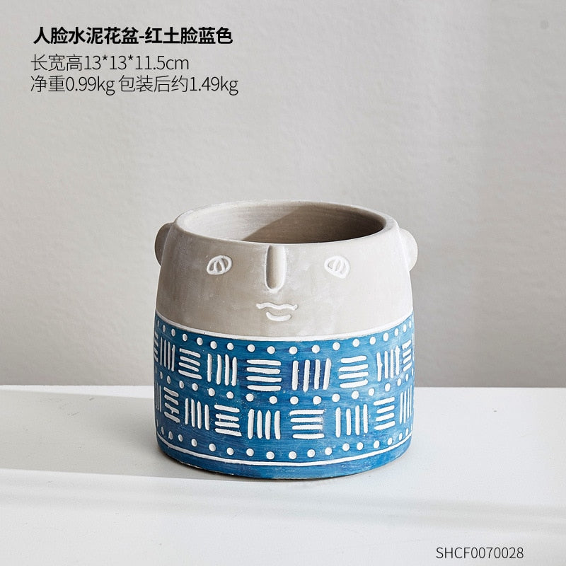Home Decor artistical Ceramic Vase for Flowers Abstract Human Face Nordic Decoration Home Vase luxury Pot For Dried Flower