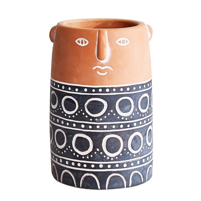Home Decor artistical Ceramic Vase for Flowers Abstract Human Face Nordic Decoration Home Vase luxury Pot For Dried Flower